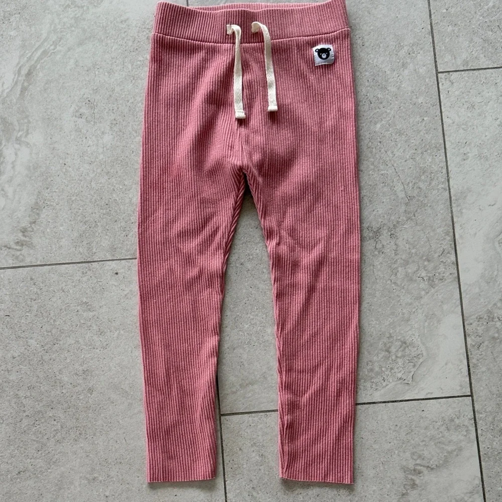 Huxbaby Pink Organic Rainbow Bear  Matching Set sz 7 color Rose